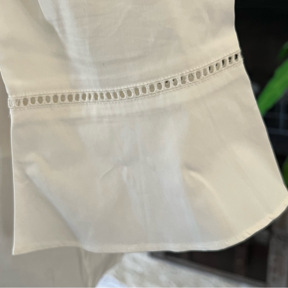 Ann Taylor blouse crisp white cotton blouse size large - Picture 8 of 8